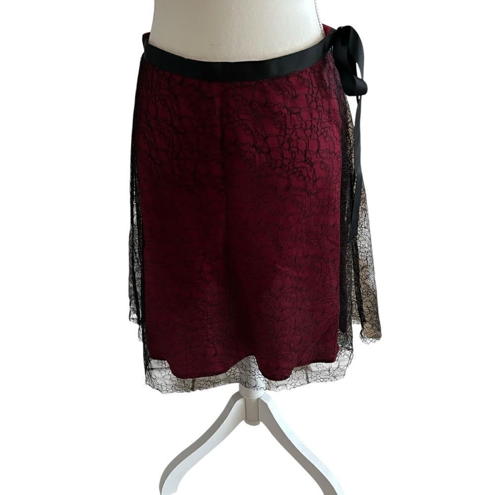 Necessary Objects Satin Lace Goth Skirt Size Small